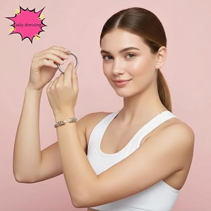 Stainless Steel Twisted Cable Wire Bracelet, Twisted Cable Bracelet with Composite Shell Pearl 6" Cuff Bracelets - color: Silver and Gold