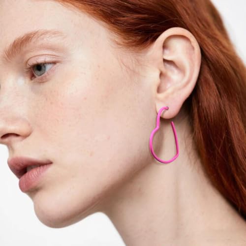 12 Pairs Colorful Classic C Hoop Earrings for Women, 925 Sterling Silver Hypoallergenic Earrings Set, Multi-Color Everyday Dainty Jewelry Gift for Her, Mix and Match - style: Heart Circle