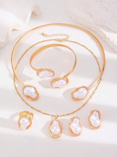 Pearl Necklace for Women Dainty Pearl Necklace Timeless Jewelry christmas gifts friendship gifts for women - color: A-Baroque pearl necklace