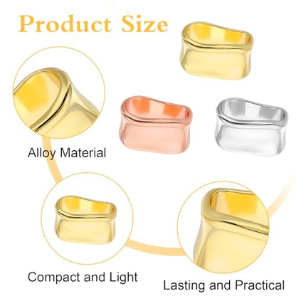 3 Pcs Scarf Rings for Women, Silver Golden Metal Scarf Clips Minimalist Geometric Shawl Slide Buckle Brooch Silk Scarves Shawl Clip for Silk Scarves Fashion Accessories