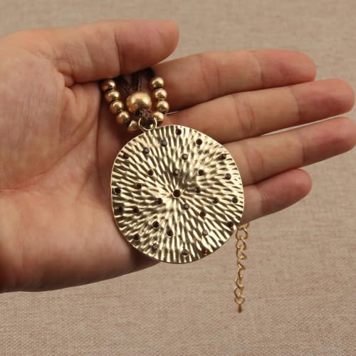 Chunky Pendant Necklace for Women Vintage Boho Necklaces Choker Layered Statement Necklaces Bohemian Jewlery Gifts - style: Boho Vintage Necklaces Women