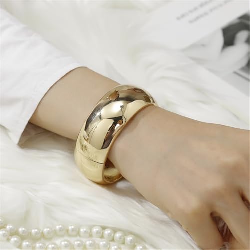 Gold/Silver Cuff Bangle Bracelets For Women Chunky Waterdrop Twisted Hinged Bangle Bracelets Minimalist Arm Cuff Bracelet Jewelry Gifts - color: 3Gold