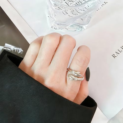 Granddaughter Daughter Hug Ring For Hope Rings, Stainless Steel Inspirational Jewelry Engraved Always With You Love You Forever Message Adjustable Non Tarnish Jewelry Birthday Gift Card - color: Always with you Diamond(Daughter)