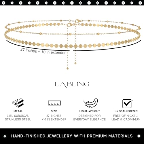 Gold Belly Waist Chain for Women | Layered Belly 14K Gold Plated Chain Adjustable Bikini Belly Beads Body Chain Waterproof | Jewelry Gift - color: Style 2