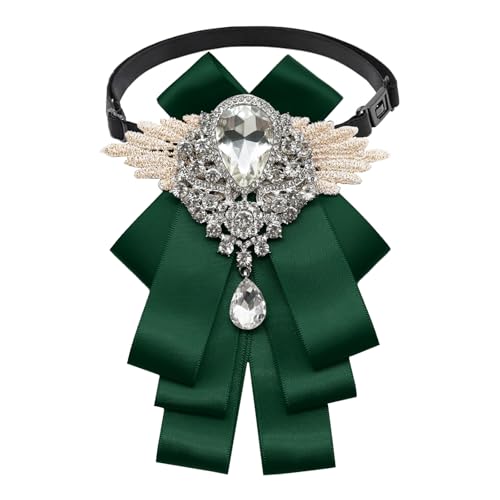 Big Rhinestone Bow Ties，Bowtie Pre-Tied Bowties Men Women | Suit for tuxedo party wedding - color: Green