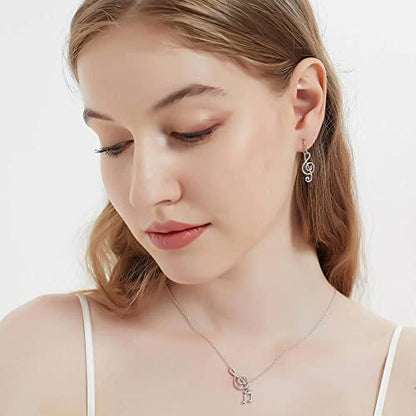 BERRICLE Sterling Silver Lariat Necklace for Women - Celestial Charm, Infinity Cross, Melody Note, Teardrop Styles - style: Melody Note
