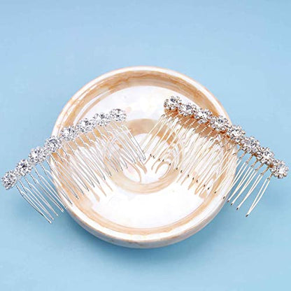 Crystal Bridal Hair Comb Gold Rhinestone Hair Piece Wedding Headpieces Bride Side Comb Wedding Hair Accessories for Bride and and Bridesmaids (Gold) - color: Gold