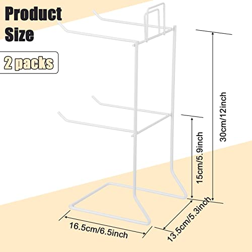 Coume 2 Pcs Jewelry Necklace Display Stand Metal Retail Counter Display Stand for Necklace Bracelets, Earrings, Ring, Keys, Watches(White) - color: white