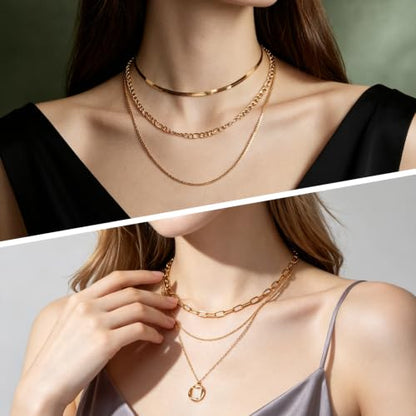Gold/Silver Jewelry Set for Women Layered Bracelets Ball Dangle Hoop Earrings Stackable Knuckle Rings Set Dainty Adjustable Necklaces Valentine Anniversary Trendy Party Costume Accessories Jewelry - style: Unique