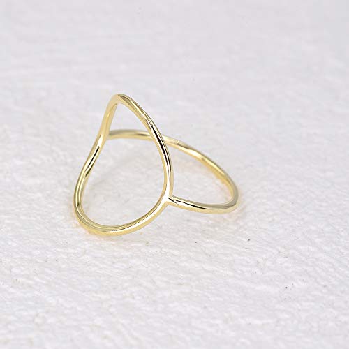 LEMON GRASS Gold Vermeil Open Circle Ring in Sterling Silver Size 5-9