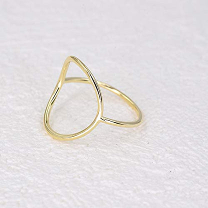 LEMON GRASS Gold Vermeil Open Circle Ring in Sterling Silver Size 5-9