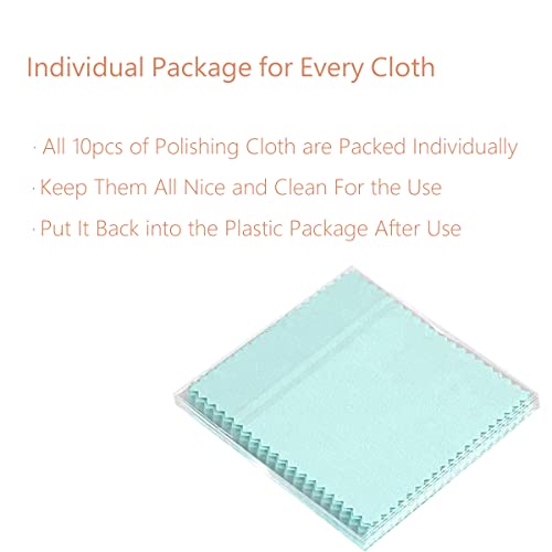 BEADNOVA Silver Polishing Cloth Cotton Jewelry Cleaning Cloth with Anti-Tarnish Paper for Silverware and Jewelry Handling (10pcs Each)