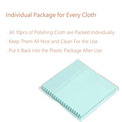 BEADNOVA Silver Polishing Cloth Cotton Jewelry Cleaning Cloth with Anti-Tarnish Paper for Silverware and Jewelry Handling (10pcs Each)