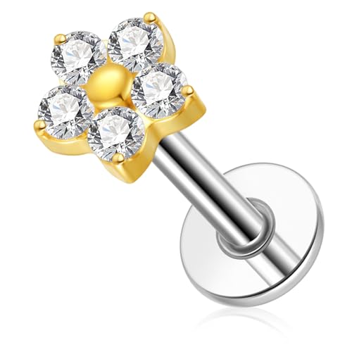 G23 Titanium Flat Back Earrings Studs 20g 18g 16g F136 Titanium Labrets Press Fit Threadless Push In Dainty Cartilage Helix Conch Lobe Lip Tragus Piercing Jewelry Push Back - style: 18G Style J
