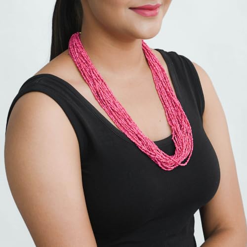 SHOP LC DELIVERING JOY Beaded Goldtone Seed Bead Multi Layered Necklace for Women Jewelry Size 20" Birthday Gifts