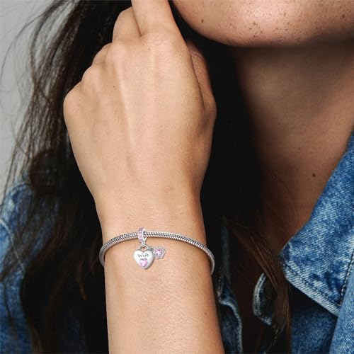 Family Charms for Charms Bracelet: 925 Sterling Silver Heart Dangle Charms for Bracelets and Necklaces, Birthday Mother's Day Christmas Jewelry Gifts For Women. - color: Mother