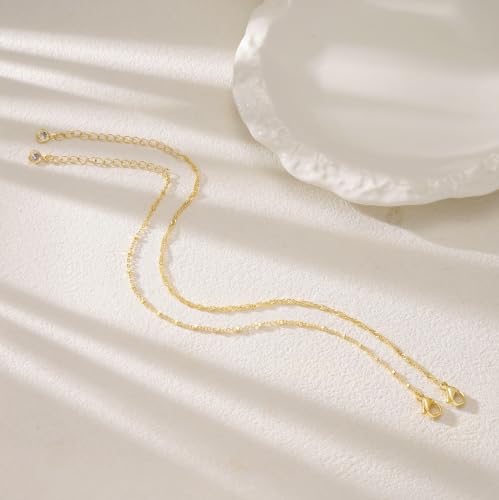 Moodear Gold Bracelets for Women, 2PCS Dainty 14K Gold Plated Link Chain | Waterproof Non Tarnish Jewelry, Adjustable Gold Plated Link & Bead Chain, Perfect for Daily Wear, Vacation Outfits & Gifts - color: gold-1