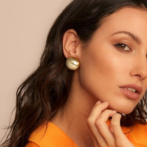Mytys Two Tone Huggie Hoop Earrings Cross Over Design Twisted Rope Silver Gold Statement Wide Band Clip On Hoops for Women Fashion Jewelry Gift - color: Round Gold