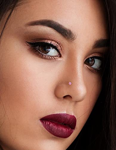 Akeoqi 29Pcs 20G Nose Ring Studs Nose Ring Hoops Stainless Steel L Bone Screw Shape CZ Butterfly Snake Star Heart Moon Shape Nose Piercing Jewelry for Women Silver Tone - style: B:29Pcs(Moon)