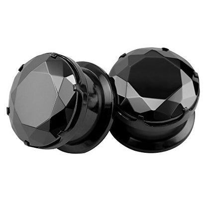 ZS 316L Stainless Steel Screw-Fit Ear Tunnel AAA+ Cubic Zirconia Ear Gauges | External Threaded Flesh Tunnels Plugs Ear Expander Stretcher Piercing Jewelry for Women Men - color: Black CZ, size: 1/2"(12mm)
