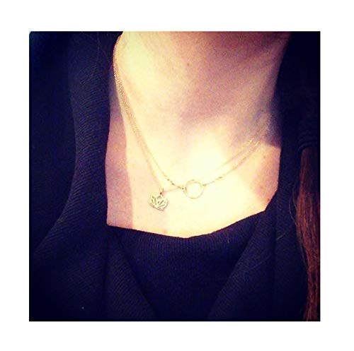 Baydurcan Friendship Anchor Compass Necklace Good Luck Elephant Pendant Chain Necklace with Message Card Gift Card - style: Louts flower