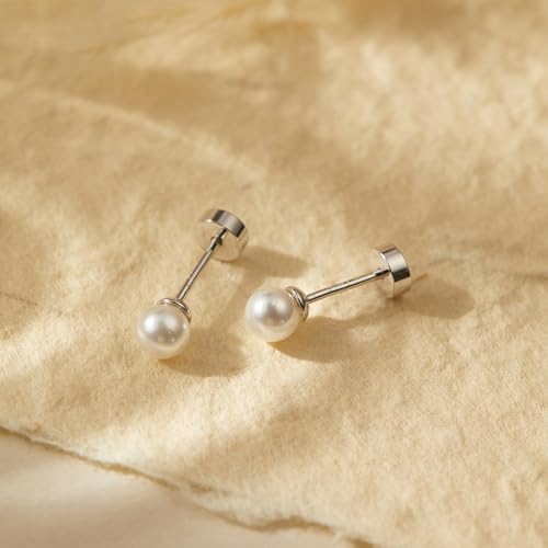 CHIC & ARTSY 18K Gold Plated Solid 925 Sterling Silver Flat Back Earrings for Women Multiple Piercings Screw Back Earrings Cartilage Hypoallergenic Jewelry - style: 925 Silver Flat Back #13