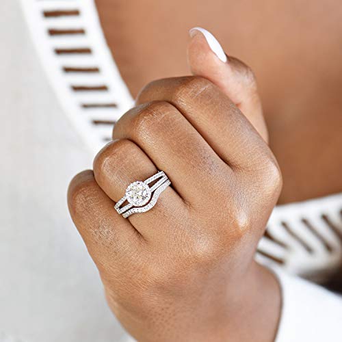 Sterling Silver Curved Wedding Band Ring Enhancer Pave Arched Rings
