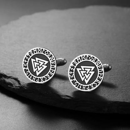 Cufflinks for Men Delicate Stainless Steel Wedding Business Cufflinks Gifts for Groom Husband French Shirt Accessories - style: Interlocked Triangle-Silver