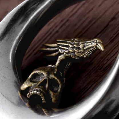 ERKUOO 2PCS 0g 00g-1" Gothic Golden Raven Skull Saddle Ear Gauge Spider Web Double Flared Plug Tunnels Expander Piercing Jewelry For Women Men 8mm-25mm - color: #3 Silver, size: 00g=10mm