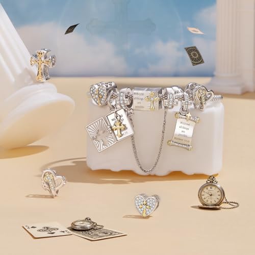 Heart Charm Clip Lock Spacer Stopper Charm Bead Bracelet 925 Sterling Silver Charms Safety Chain for Pandora Bracelets - color: Round Silver Safety Chain BSC1279