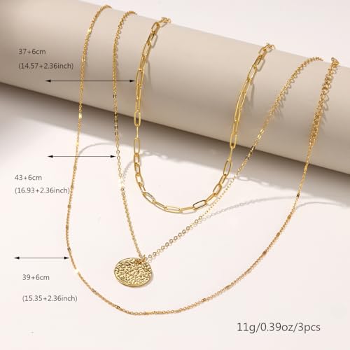 14K Gold Plated Layered Neckalce Set for Women Stack Small CZ Teardrop Pendant Neckalce Trendy Dainty Choker Chain Neckalce Drop Simple Thin Accessories Jewelry Gift