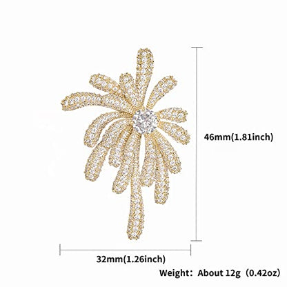 Brooches for Women, Shiny Cubic Zirconia Brooch Pins for Women Fashion Brooch Pin Broach Jewelry Gift - color: Firework