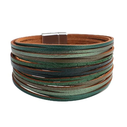 hotoo Leather Wrap Bracelet for Women - color: Green Leather Bracelets
