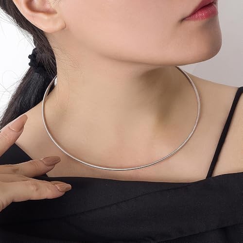 Solid 925 Sterling Silver 2.5mm Snake Chain Choker Necklace | Delicate Clavicle Chain for Layering, 16" 18" 20" Length for Women - size: 20"
