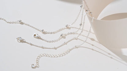 MEVECCO Dainty Gold Chain Choker Necklace 14K Gold Plated Handmade Boho Cute Tiny Beaded Link Choker Necklace Delicate Simple Minimalist Choker Necklace for Women - style: Beaded SLiver