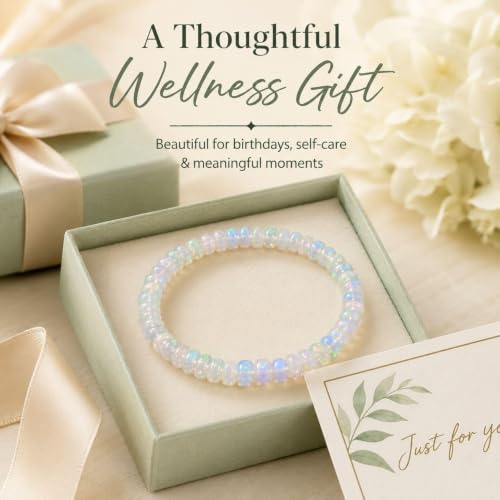Anxiety Relief Crystal Bracelet Menopause Bracelet Tigers Eye Citrine Natural Stone Stress Beaded Stretch Bracelets Anxiety Relief Healing Bracelets New Chapter Encouragement Jewelry Menopause Gifts - color: A3: Opal