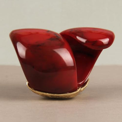 GelConnie Chunky Cuff Bangle Bracelet for Women, Statement Jewelry | Gold and Silver Tone Cuff Bangles with Resin, Crystal and Textured Accents for Party, Vacation and Dressy Looks - style: Bangle 05-Red