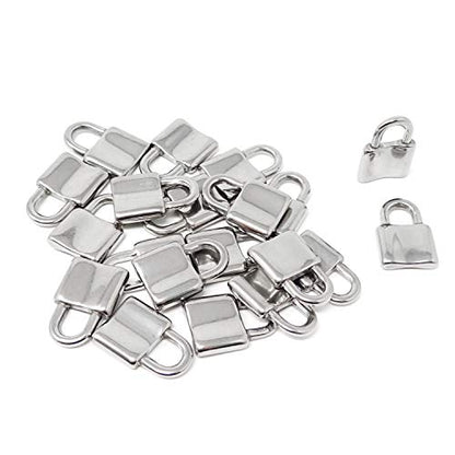 Honbay 20PCS Stainless Steel Silver Lock Pendants Charms for Necklace Bracelet Jewelry Keychain Making