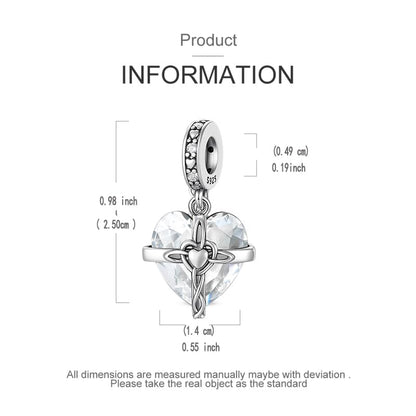 LNQOBU Birthstone Charm for Bracelets,925 Sterling Silve Heart Dangle Charms for Pandora Bracelets - color: D-April