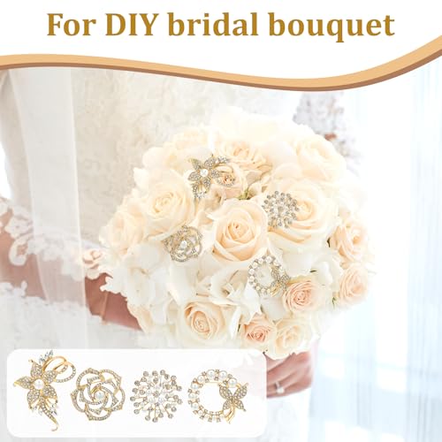 4pcs Brooches and Pins for Women, Flower Brooch, Crystal Pearl Brooch, for Women Fashion Accessories - style: Classic