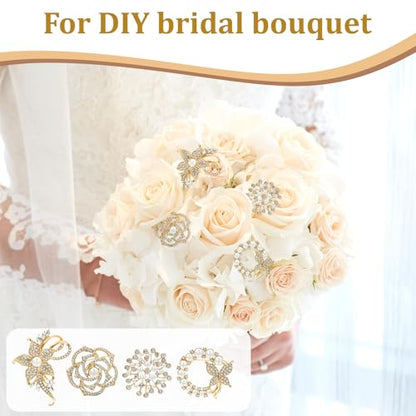 4pcs Brooches and Pins for Women, Flower Brooch, Crystal Pearl Brooch, for Women Fashion Accessories - style: Classic