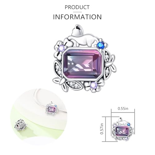 925 Sterling Silver Charms for Bracelets and Necklaces Lipstick and Perfume High Heels Dangle Pendants Heart Butterfly Bead Charms Halloween Christmas Gift for Womens - style: Cat Garden Bead Charms
