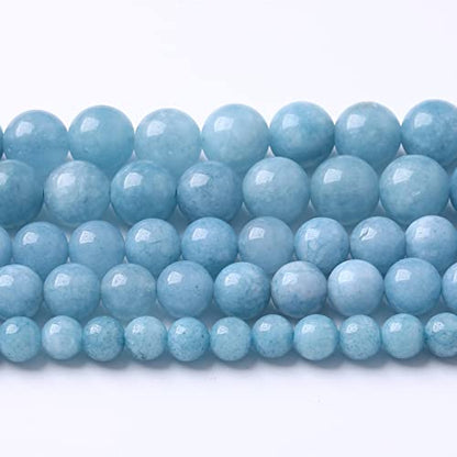 4MM 86PCS Blue Aquamarine Jade Loose Beads for Jewelry Making DIY Bracelet - color: Aquamarine Jade, size: 4mm