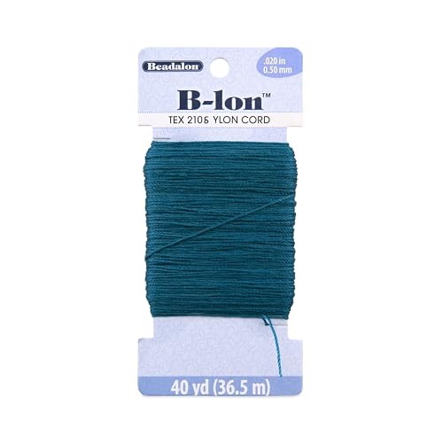 Beadalon B-LON Cord, TEX 210, 0.50 mm, Teal, 40 yd - size: 40 yd, style: Teal