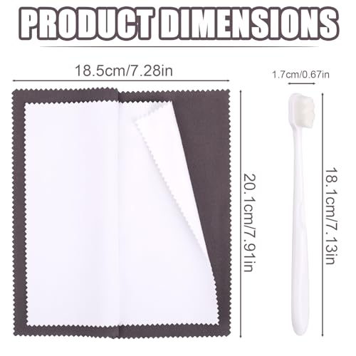 Jewelry Cleaning Kit, Include 2pcs Double Sided Polishing Cloth & 2pcs Soft Cleaner Brush for All Jewelry Diamond Gold Sterling Silver Earring Ring