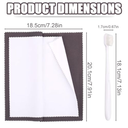 Jewelry Cleaning Kit, Include 2pcs Double Sided Polishing Cloth & 2pcs Soft Cleaner Brush for All Jewelry Diamond Gold Sterling Silver Earring Ring