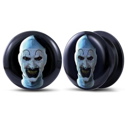 2PCS Gothic Style Ear Gauges Acrylic Solid Screw On Ear Tunnels and Plugs Resin Allergy Free Stretcher For Women Men Body Piercing Jewelry