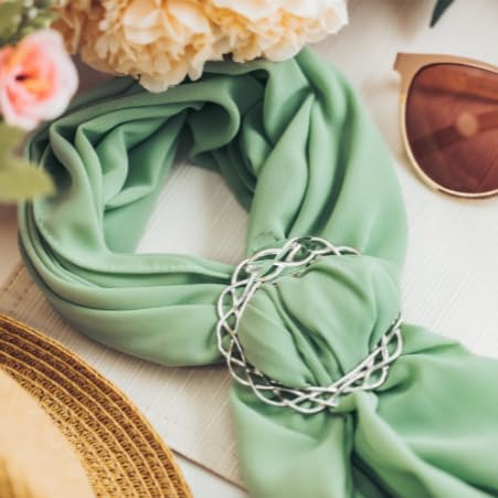 Circle Scarf Ring – Handmade Pewter Scarves Holder Clip | Minimalist Round, Lightweight, American Made, Gift for Women