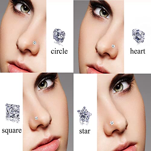 Nose Rings & Studs - 18g, 20g, 22g 14K Gold Bone Nose Studs for Women in Titanium Steel - color: 20g 10pcs Gold L 316L Surgical Steel