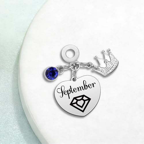 Birthday Gifts for Women Birthstone Charms for Bracelets Necklaces Jewelry Gift for Mom Wife Daughter Granddaughter Niece Sister Girlfriend - color: September
